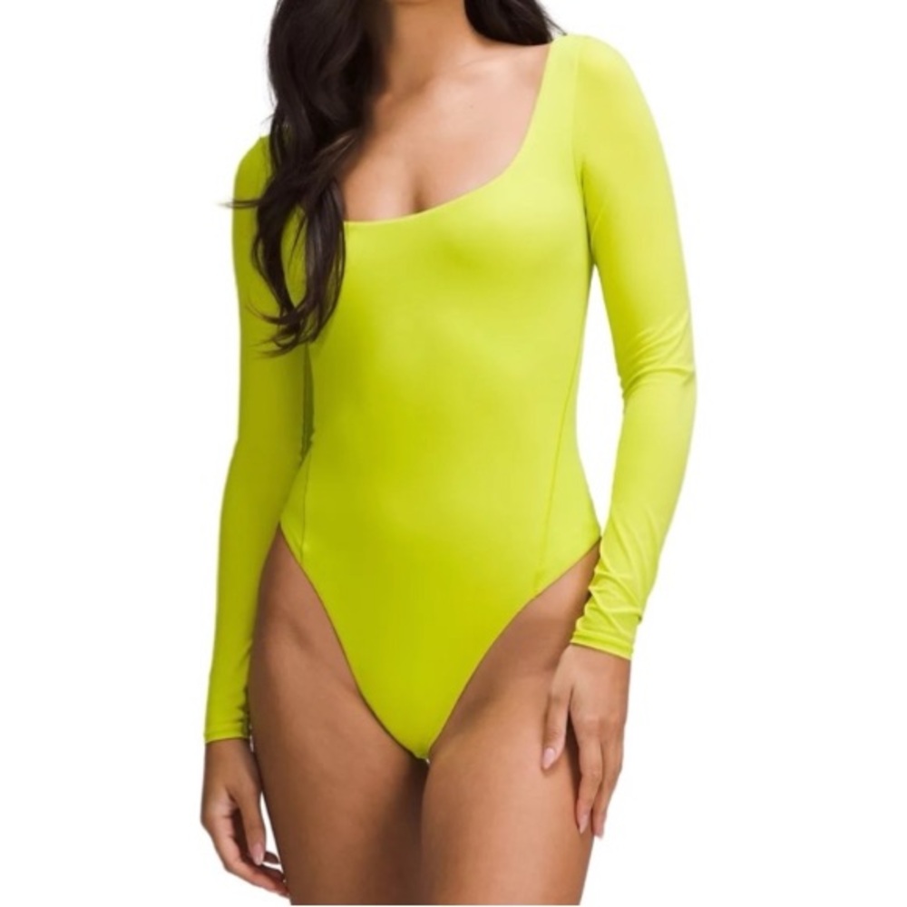Lululemon Wundermost Ultra-Soft Nulu Square-Neck Long-Sleeve Bodysuit, Sz, M,NWT